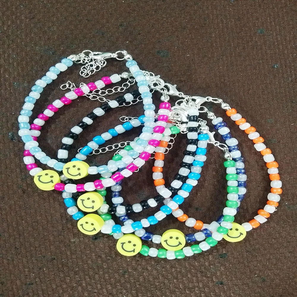 Богемный этнический модный двухцветный браслет из рисовых бусин 2021 мягкая