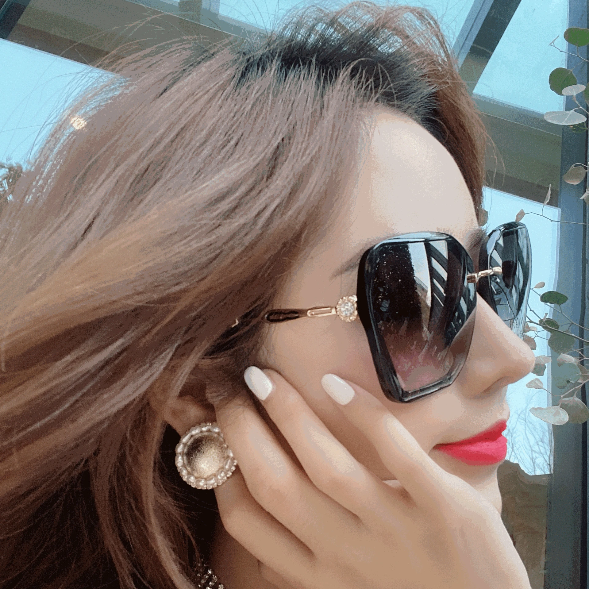 

2021 Fashion Cat Eye Sunglasses Women Luxury Brand Design Mirror Lens Vintage Sun Glasses Rose Gold Metal UV400 oculos