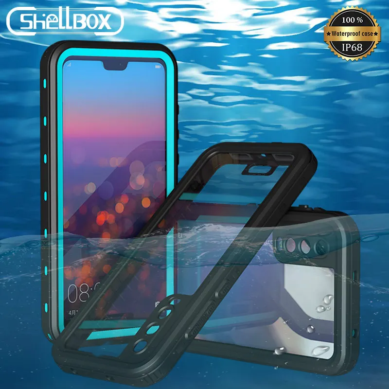 

Shellbox Smartphone Waterproof Case for Huawei P40 P30 Pro Nova 3e 4e Diving Swimming Dustproof Phone Cases for Huawei P20 Lite