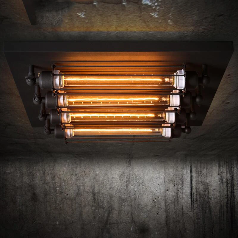 4 головки Лофт RH Ресторан потолочный светильник Ретро панк в кухню бар кофейня
