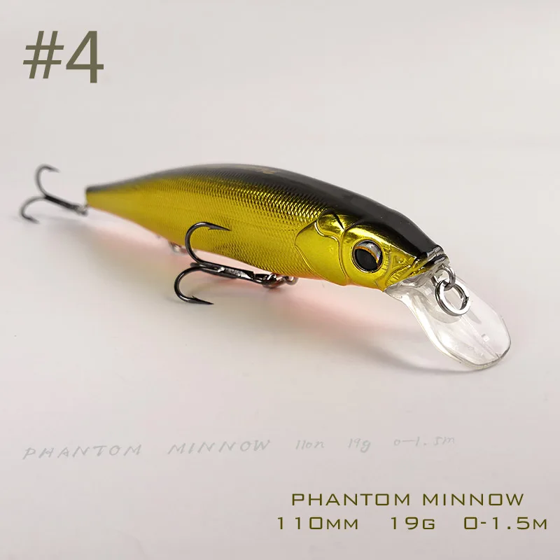 Новая приманка TH110 suspension Minnow 110 мм 19 г Джеркбейт качающийся, искусственный рыболовный Приманка для морской окуня форели окуня Щука приманка для рыбы суспендер воблер - Цвет: Color 4