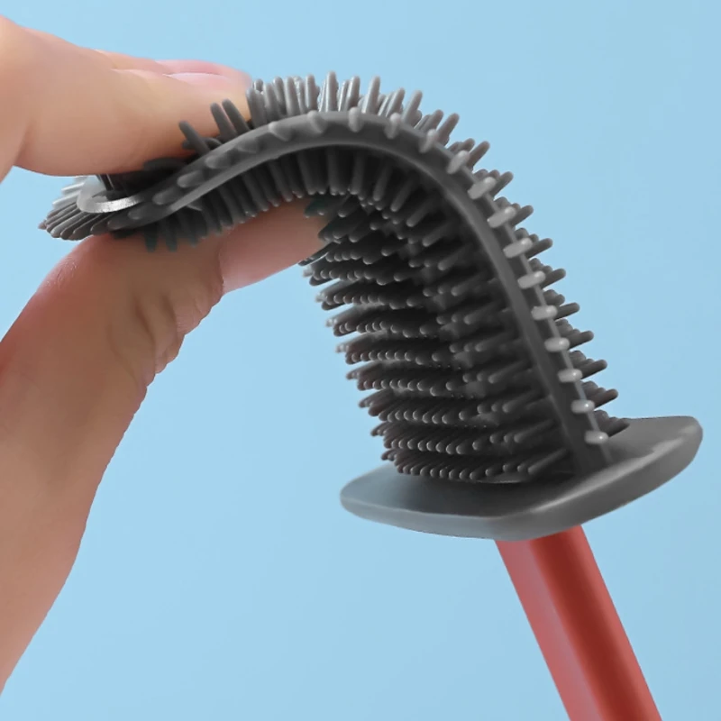 

Silicone Toilet Brush Wall-mounted Premium Toilet Brush Set Toilet Brush and Toilet Brush Holder for Home Office Hotel