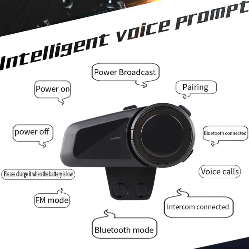 

1000m Bluetooth Helmet Headset Intercom Full Duplex Wireless Motor Headset Waterproof Cuffie Stereo Interphone MP3 GPS FM Radio