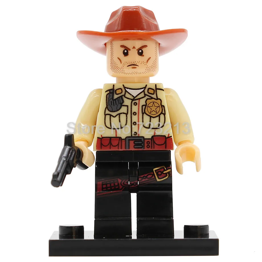 Rick Grimes Одна распродажа, ходячий корпус, фигурка мертвеца, Рик Граймс, мичонн, Неган, Дэрил, Диксон, Морган, Джонс, Мэгги, набор строительных блоков, кирпичные игрушки - Цвет: Rick Grimes