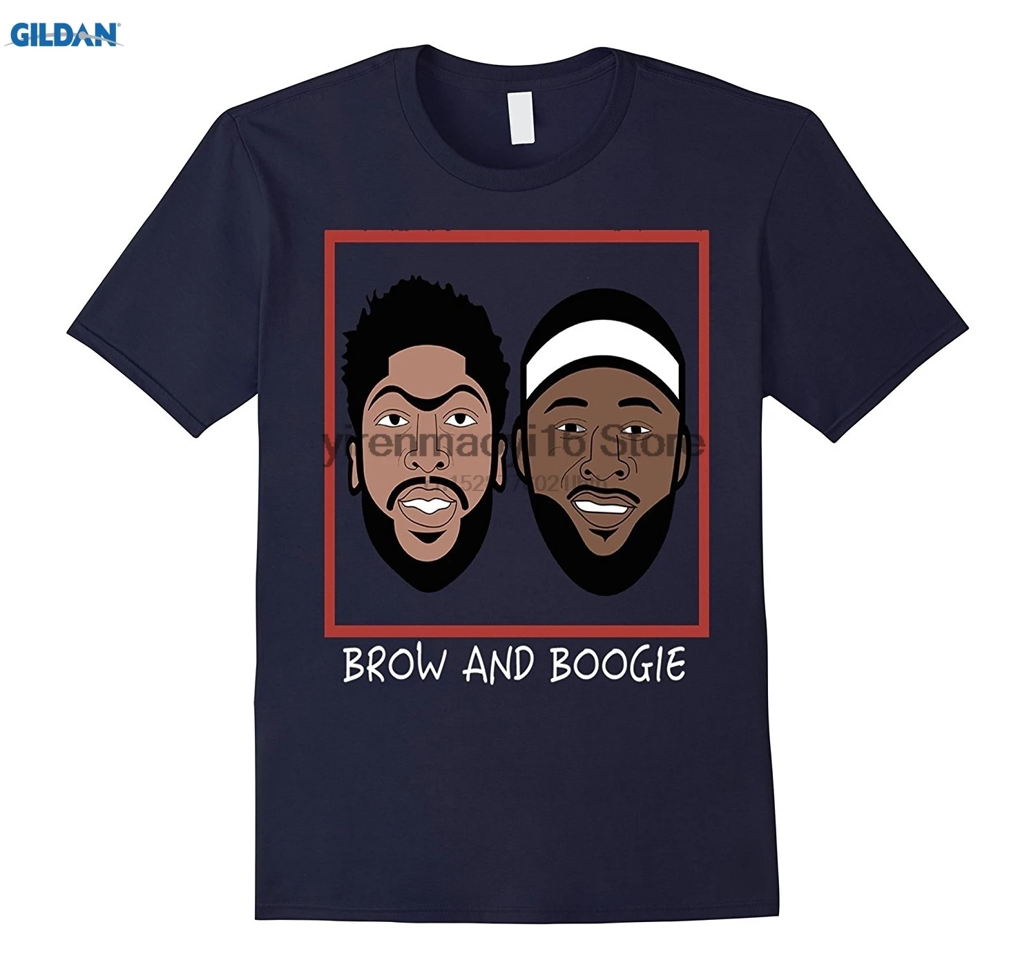 Футболка из 100% хлопка с круглым вырезом и принтом Davis Brow and Boogie Cousins Pelicans Fan| |