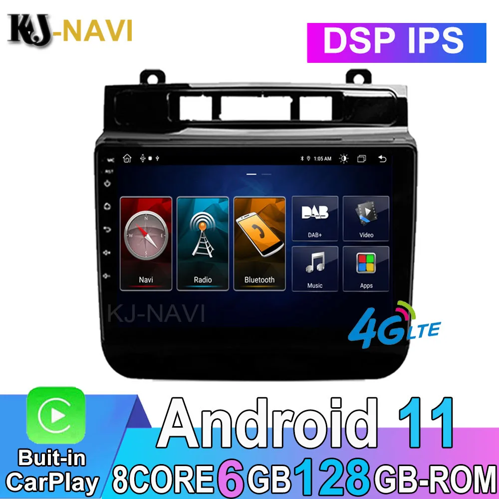 

Автомобильный радиоприемник IPS DSP 6 + 128G Android 11,0 для Volkswagen VW Touareg 2011-2017 CARPLAY WIFI GPS Мультимедийная Навигация BT No 2 DIN