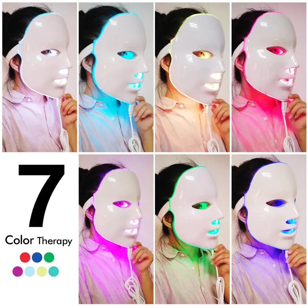 

Mask LED Photon 7 Colors LED Facial Mask Skin Care Rejuvenation Wrinkle Removal Face Whitening Machine Photon Therapy Mask