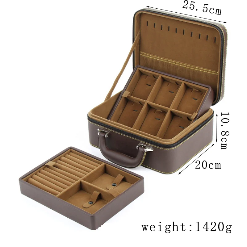 Шкатулка-органайзер для ювелирных изделий двухслойная из полиуретана - купить по