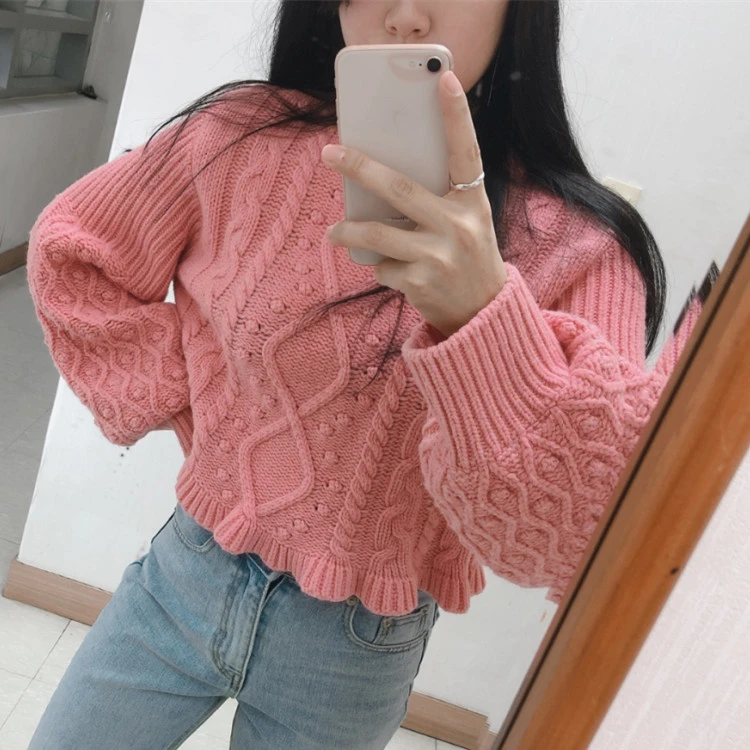 Женский вязаный свитер Colorfaith повседневный однотонный пуловер свободного кроя с