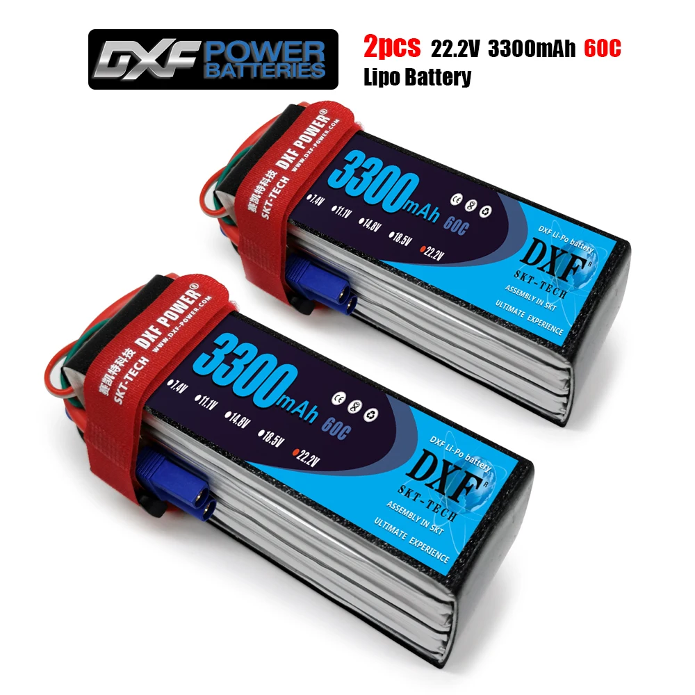 2 шт. DXF Хорошее качество RC Lipo батарея 6S 22 в 3300 мАч 60C Макс 120C для самолета дрона
