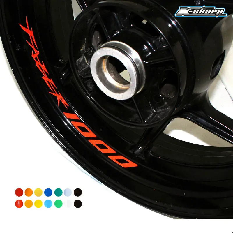 

8 X custom Inner Rim Sticker wheel Tire reflective sign Stickers For YAMAHA FAZER 1000 fazer1000 LOGO decals