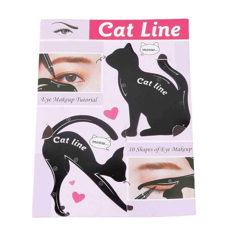 Hot Sale Eyebrow Stencils Cat Eyeliner Model Stencil Kit Guide Template Maquiagem Double Wing Eye Shadow Frame Card Makeup Tools