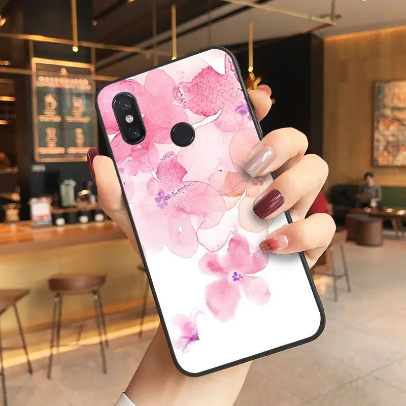 Colorful Ink Painting Flowers Soft Silicone Phone Cover For Xiaomi Mi 6 6plus 8 8SE 9 9SE 6X Note2 Note3 Coque Shell Cellphones
