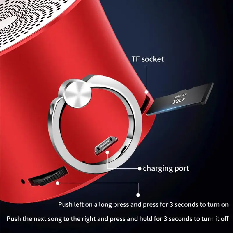 

A2 Speaker Bluetooth 4.2 Support TF Card Metal Speaker HD Noise Reduction Mini Wireless Speaker Bluetooth Speakers Portable
