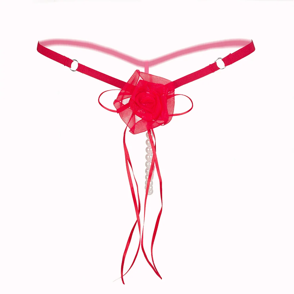 Розовые трусики сексуальное жемчужное нижнее белье с заниженной талией