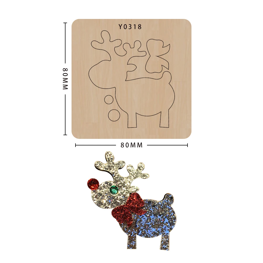 

Christmas Deer Die-cutting Scrapbook Template Holiday Decorative Wood Die-cutting DIY Decorative Stamps Perfect for Large Films