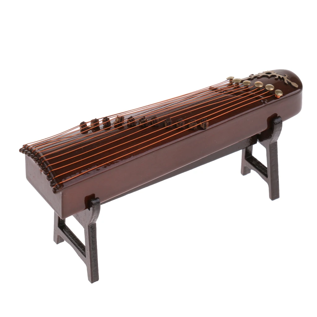 16 см Деревянный Китайский инструмент Guzheng Zither с коробкой и подставкой| |