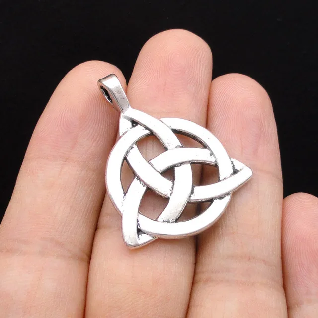6pcs 34x27mm Винтажные ирландские кельтские узлы сельтический треугольник символ Трикветр тройной узел кулон треугольник узел Шарм 5~ 120 шт./лот - Окраска металла: 6pcs 34x27mm