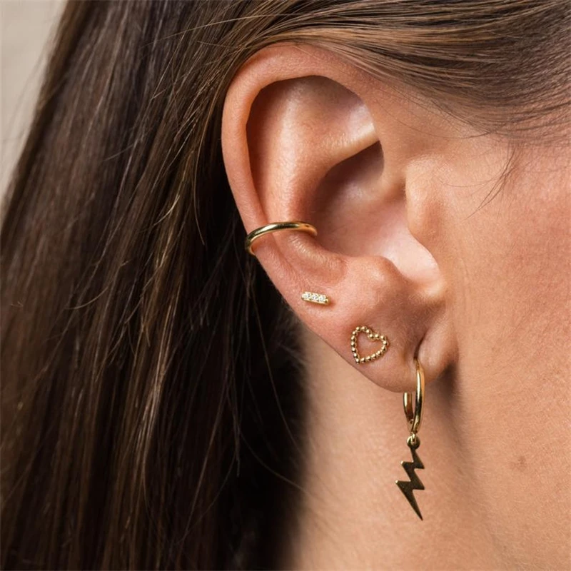 

CANNER Simple Cute Mini Heart-shaped Stud Earrings for Women 925 Sterling Silver Love Sweet INS Earrings Girl's Fashion Gift