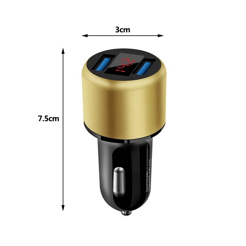 USB Автомобильное зарядное устройство для телефона 3.1A двойной быстрая зарядка