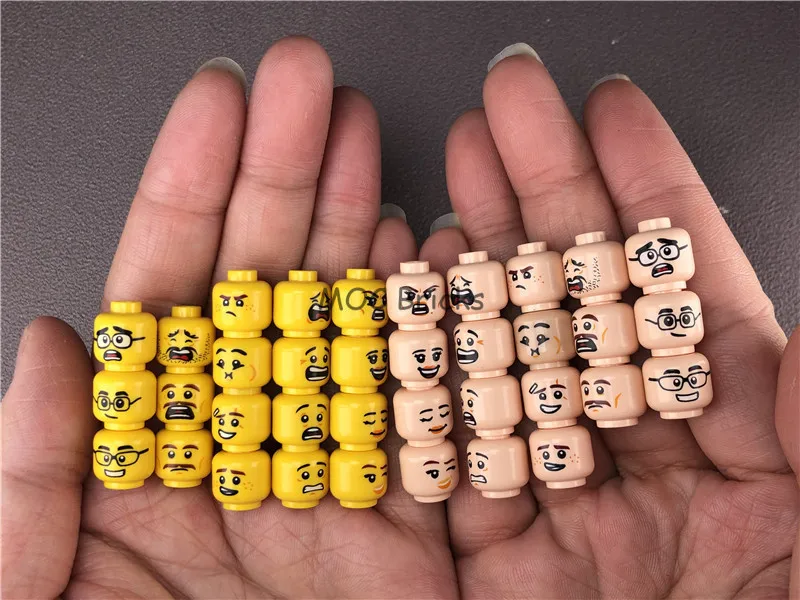 Распродажа наборов кубики MOC для мальчиков и девочек фигурки лица голова DIY Мини