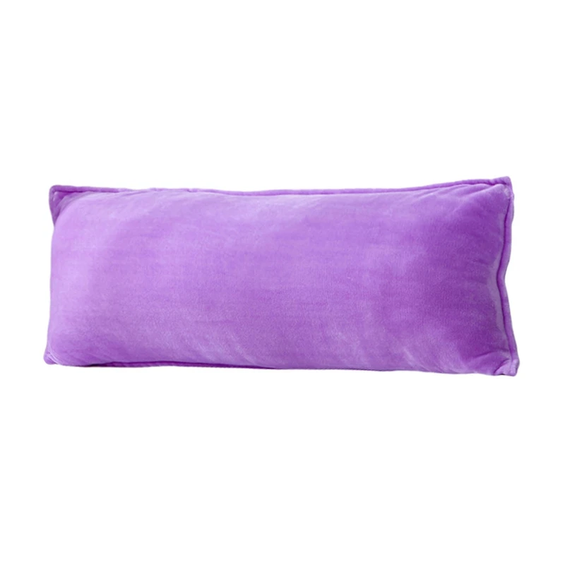 Light purple Чехол для подушки, мягкий фланелевый чехол для подушки, однотонный чехол для подушки, длинный прямоугольный короткий Стильный чехол для подушки для украшения дома и спальни - Цвет: Light purple