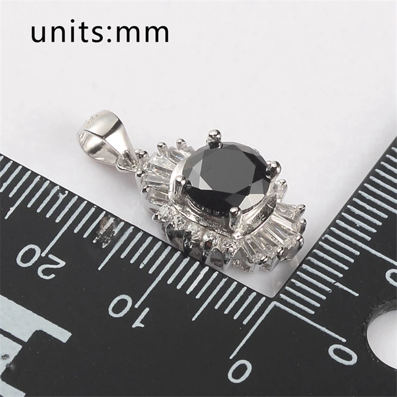Eulonvan vintage 925 sterling silver christmas pendant for women Jewelry &amp Accessories dropshipping Black Cubic Zirconia S-3716 |