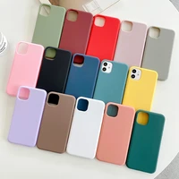 punqzy fashion cute phone case for iphone 12 11 pro max xr 8 7 6 plus xs max 11 6 soft tpu frosted solid color protective sleeve