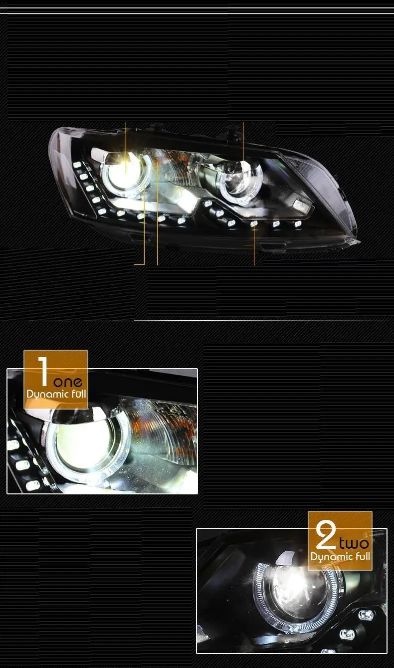 Автомобильные аксессуары для дневных ходовых автомобилей Drl Led Cob фары автомобильные фары в сборе 11 для Volkswagen Passat