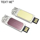 Металлический USB флеш-накопитель TEXT ME объемом 64 ГБ, 32 ГБ, флеш-накопитель объемом 16 ГБ, 8 ГБ, 4 Гб, флеш-накопитель USB 2,0, USB флеш-накопитель с логотипом на заказ