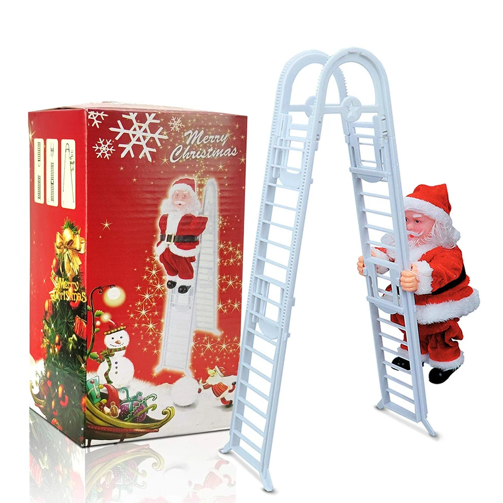 

Electric Climbing Ladder Santa Claus with Music Christmas Tree Ornament Xmas Decor Party Decoration Kids Gift