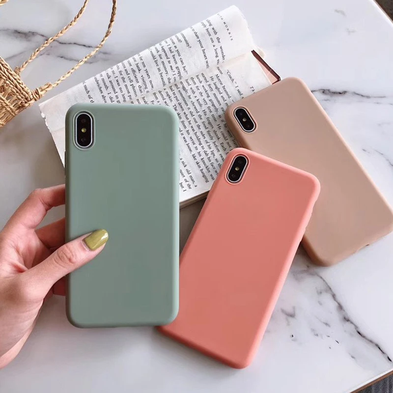 Карамельный цвет матовый чехол для samsung S6 S7 край S8 S9 S11 S10 S10e S11e плюс J4 J6 2018 J5 J7 Prime 2017
