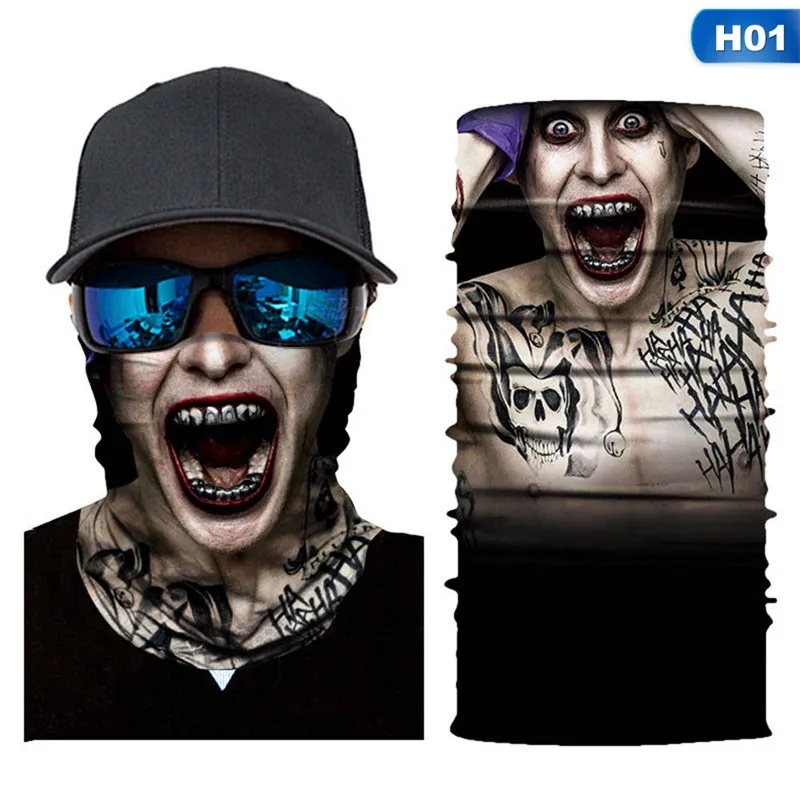 

Summer Men Riding Headband Seamless Bandana 3D Cycling Face Shield Scarfs Motorcycle Hiking Hunting Clown Outdoors Face Mask