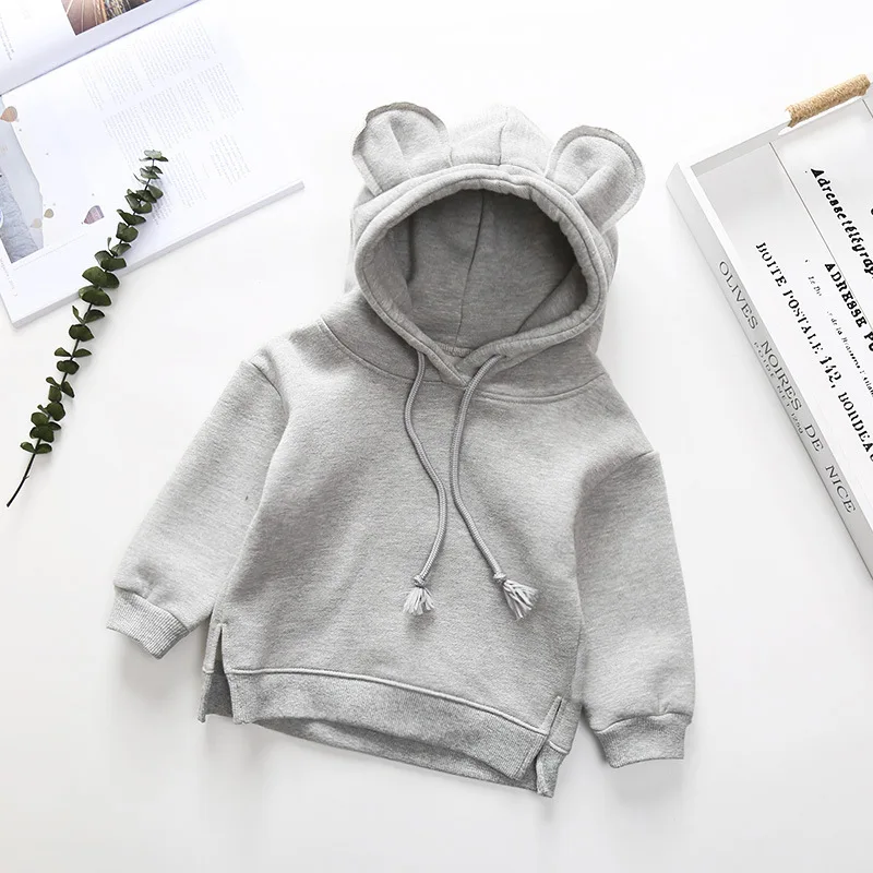 

Lovely Baby Boys girls clothes hooded Autumn Winter Toddler tops kids Sweatshirts warm bear ear childern shirts Infant Clothing