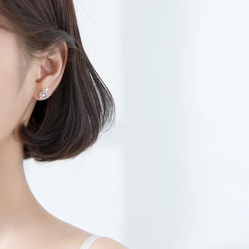 Женские серьги гвоздики из серебра 100% пробы с фианитом|Серьги-гвоздики| |