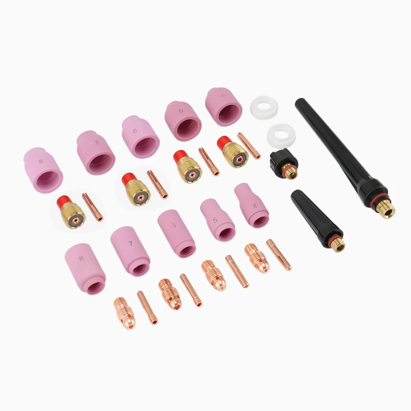 

31 шт. набор TIG сварки регулярные газ объектива стеклянный патрубок чашки комплект 0,040 дюймов-1/8 дюймов для фонарь 9/20/25 T24