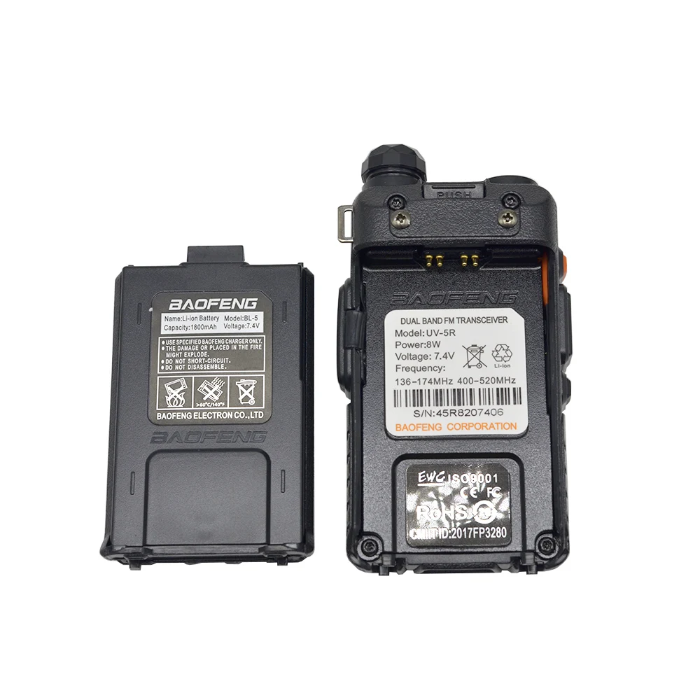 2 шт Baofeng UV-5R рация VHF UHF136-174Mhz& 400-520Mhz Двухдиапазонная 8W двухсторонняя рация Baofeng uv 5r рация uv5r