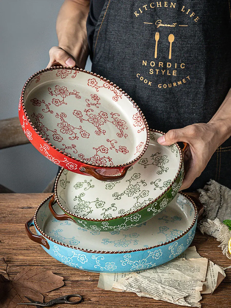 Фарфоровые тарелки креативная тарелка домашняя посуда суп пицца сковорода для