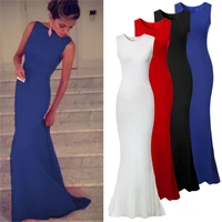 women casual solid bodycon maxi dress sleeveless evening party o neck solid elegant formal dress 5 color