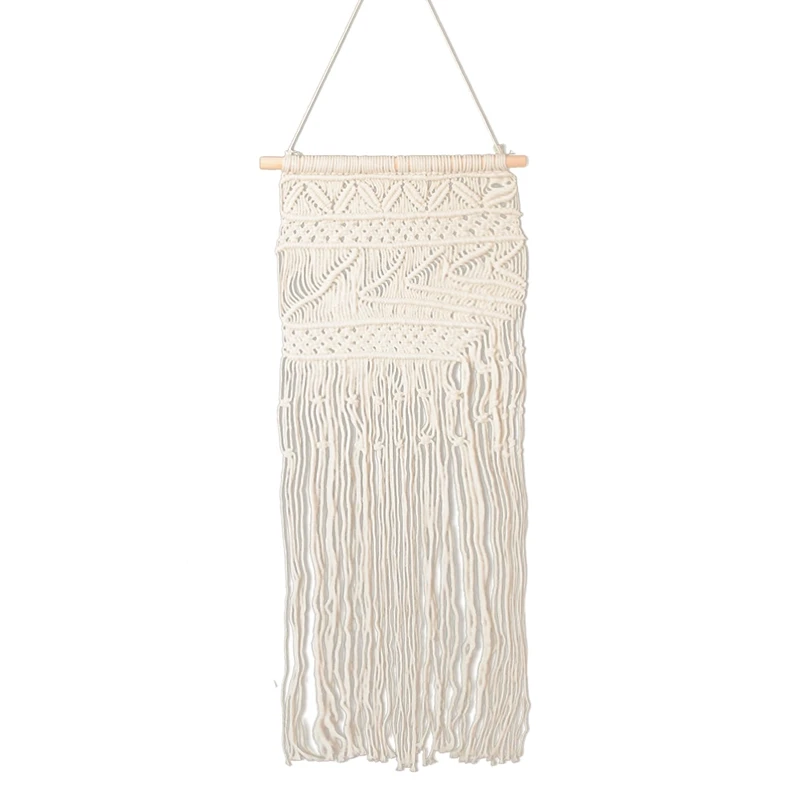 

Macrame Wall Hanging Handwoven Bohemian Creativity Tapestry with Tassel for Boho Wedding Home Backdrop Decoration