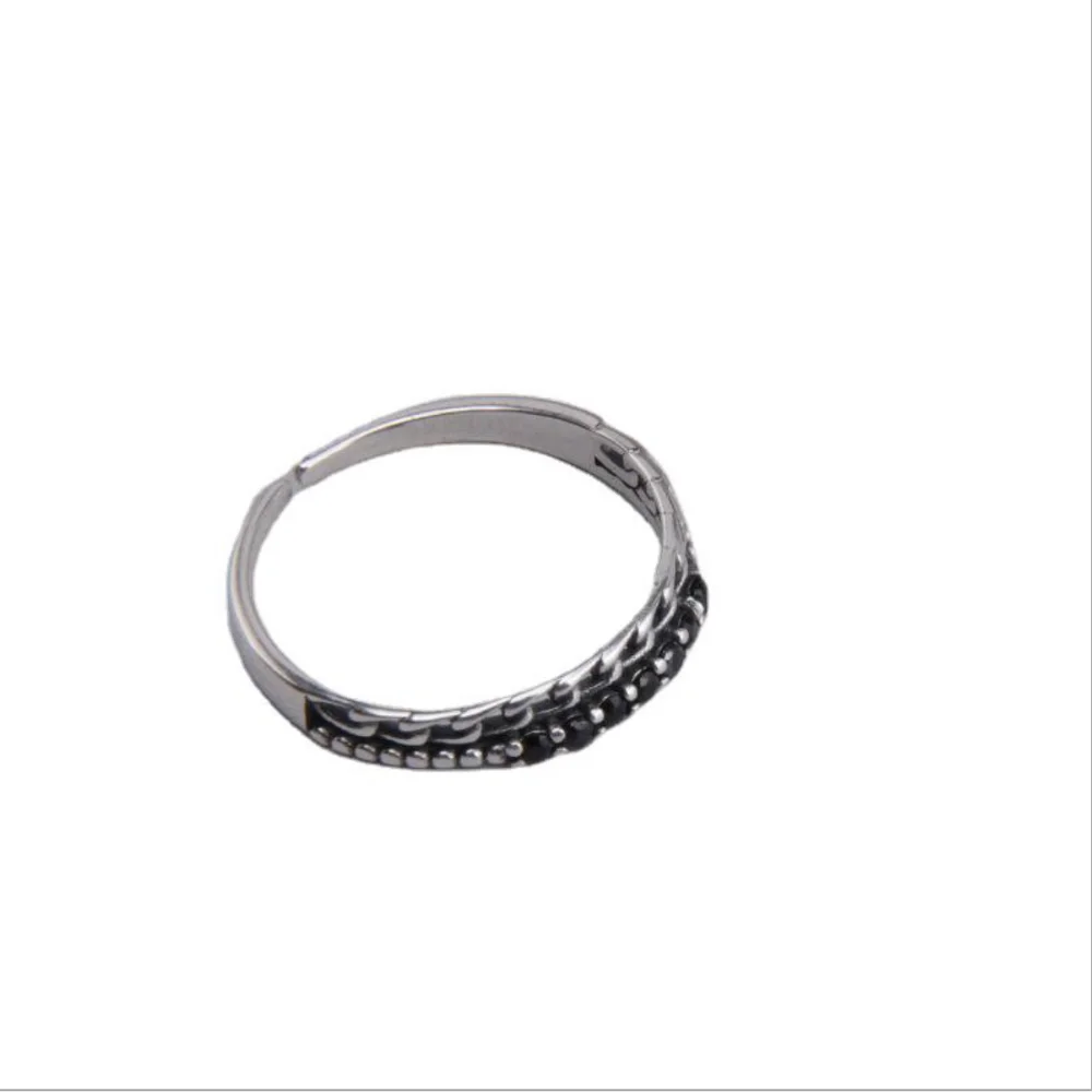 

925 simple sterling silver ring female tide ins irregular double layer retro net red creative index finger ring