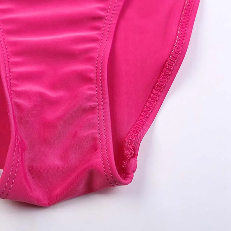 

Paotang 2021 Summer New Sexy One-Piece Bikini Women's Swimsuits New Popular Triangle High Buttocks Open Back Multicolor Solid