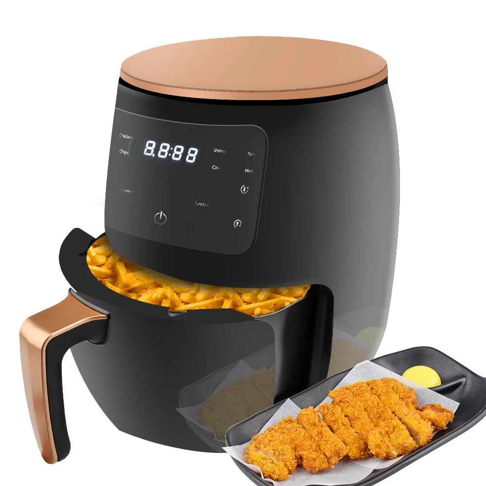 4.5L 1400W 220V Multifunction Air Fryer Oil free Health Fryer Cooker Smart Touch LCD Deep Airfryer Pizza Fryer for French fries