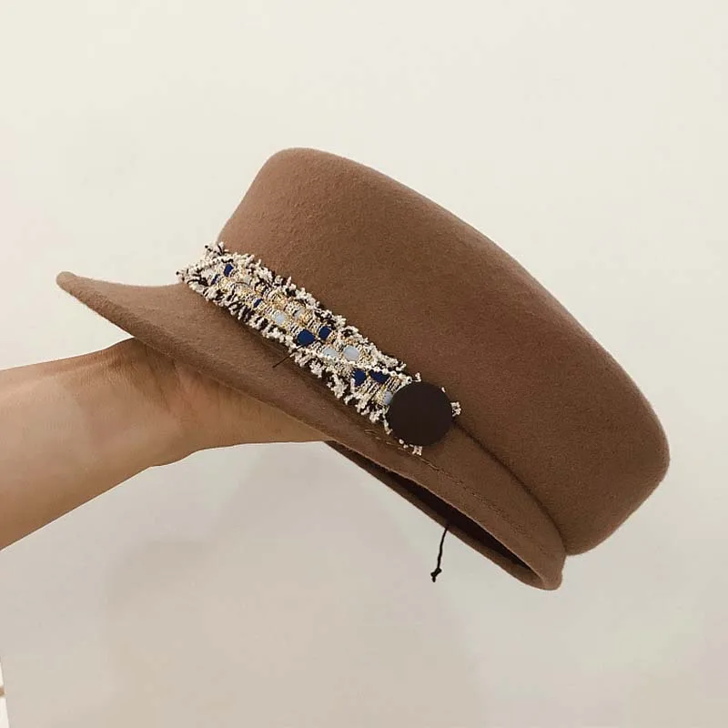 Fibonacci 2019 Новая мода персонализированные шерстяная фетровая Кепка в военном стиле