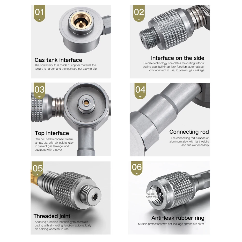 

CAMPINGMOON Outdoor Burners Extension Tube Stoves Accessories Split Burners Extension Adapter Flat Gases Tanks Connection Wire