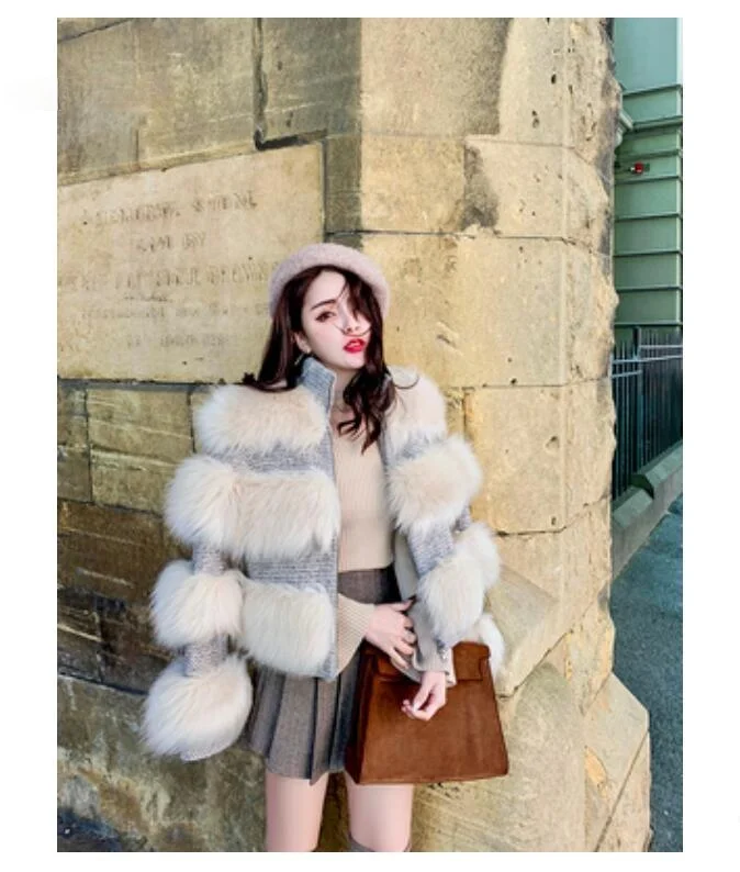 Furry Cute Woman Fake Fur Jacket Plus Size Fur Coat Jacket Brand Short Fur Coat Winter Fashion Women Faux Fox Fur Coat