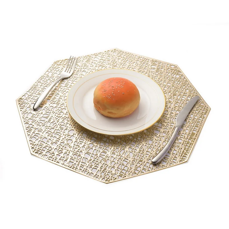 Hoomall 1pc Octagonal Hollow Heat-insulated Pad PVC Placemat For Dinner Table Waterproof Non Slip Coffee Mat Home Decoration | Дом и сад