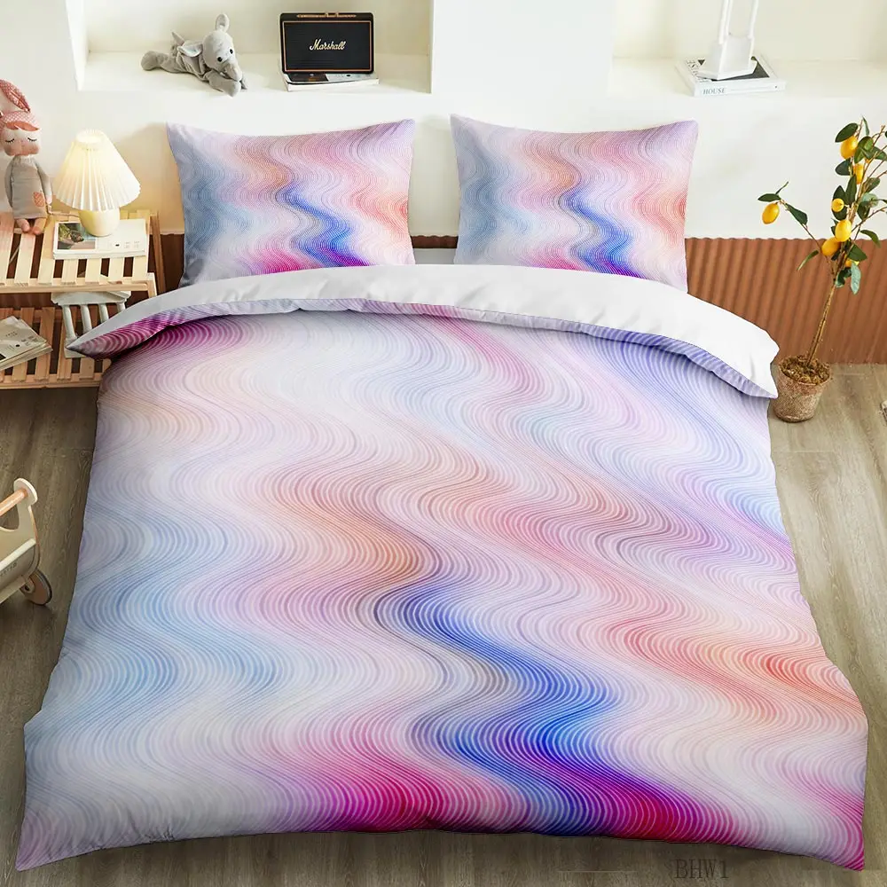 2020 Новая цветная текстура 3D печать удобный набор постельного белья с двойной