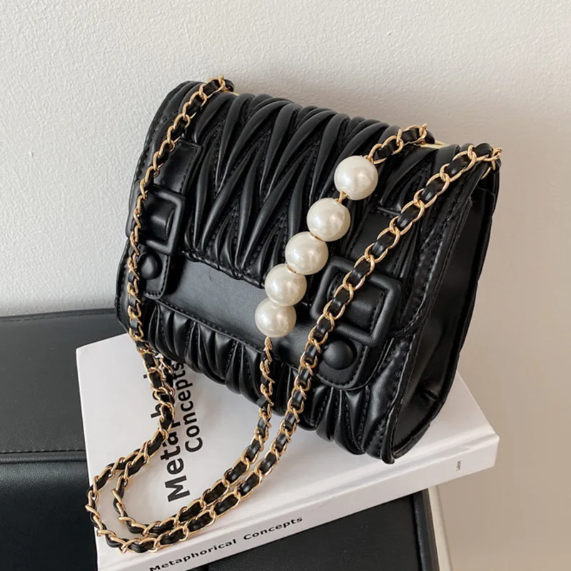 

Textured Shoulder Bag Ladies Bag 2021 High Quality Design New Trendy One Shoulder Small Square Bag Fashion Messenger Bag