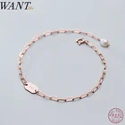 Женский браслет-цепочка WANTME из серебра 925 пробы с овальным жемчугом и кубинскими звеньями, Подарочная бижутерия в вечернем и свадебном стиле